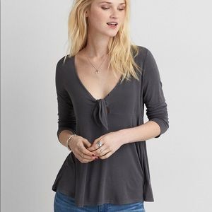 American Eagle Soft and Sexy tie front tee